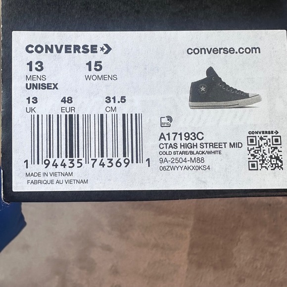 Converse Chuck Taylor All Star Sneakers Mens 13 High Street Mid Cold Stare NEW - Picture 5 of 10